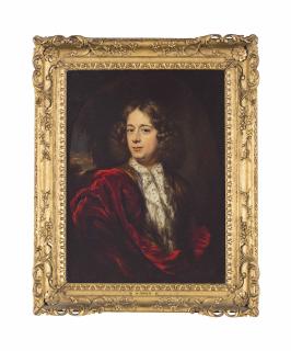 Nicolaes Maes - Portrait of a gentleman, half-length, in a feigned oval