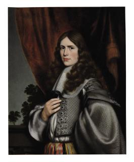 Nicolaes Maes - Portrait of a gentleman, half-length, in a gray coat