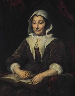 Nicolaes Maes - Portrait Of A Lady, Aged 68, Seated Half-Length