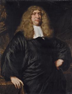 Nicolaes Maes - Portrait Of Guilliam Dircksz. Van Bleijswijk (1621-1701), Three-Quarter-Length, In A Black Robe And Lace Collar
