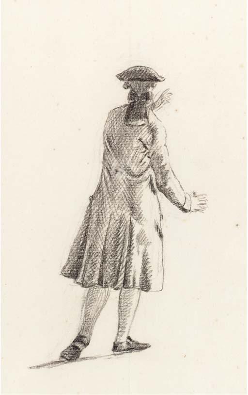 Nicolaes Muys - A Standing Gentelman Moving To The Right, Seen From Behind
