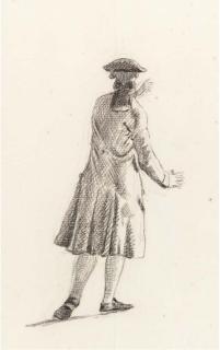 Nicolaes Muys - A Standing Gentelman Moving To The Right, Seen From Behind