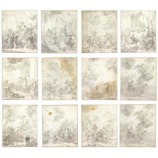 Nicolaes Pietersz. Berchem - An Album Of Twelve Religious Drawings