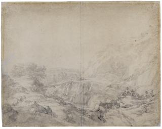 Nicolaes Pietersz. Berchem - Mountainous Landscape With Herders And Animals In The Foreground