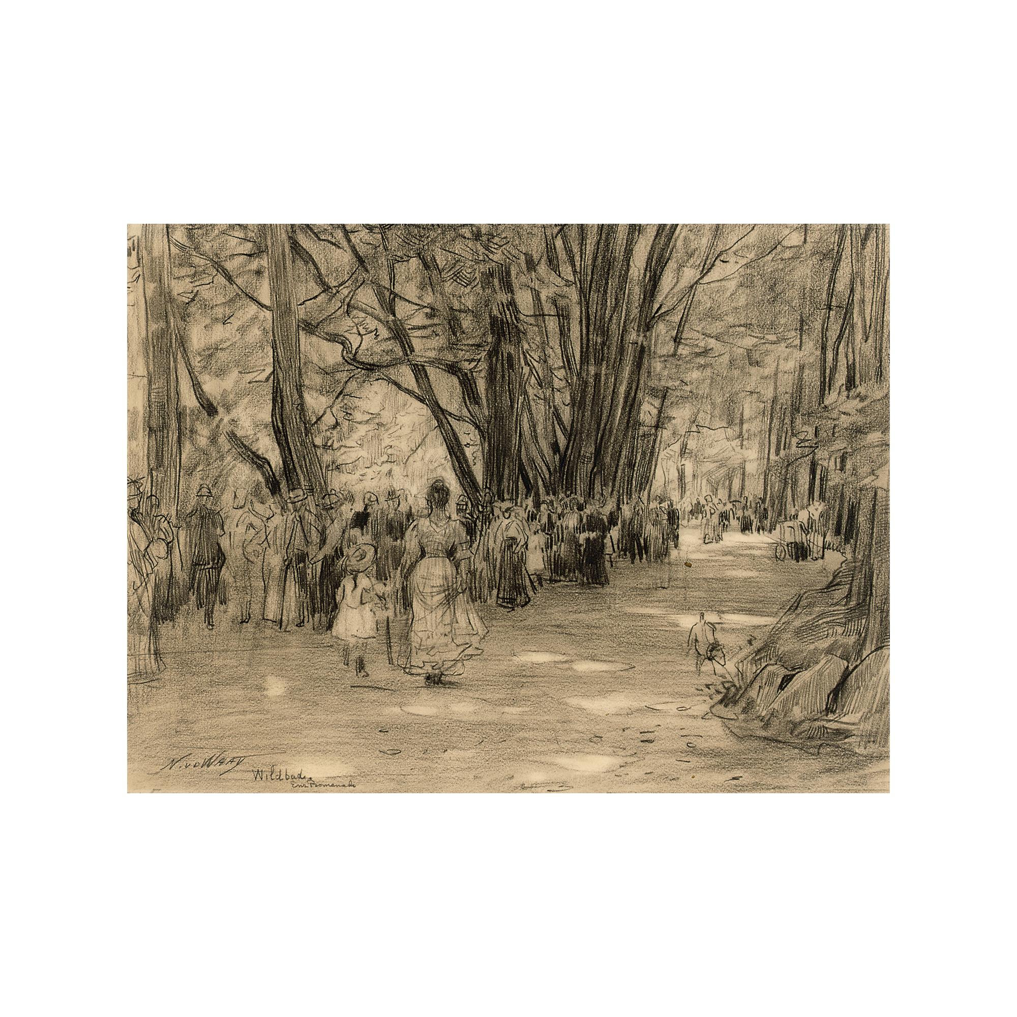 Nicolaes van der Waay - \'Wildbad Enz Promenade\'