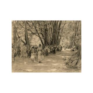 Nicolaes van der Waay - \'Wildbad Enz Promenade\'