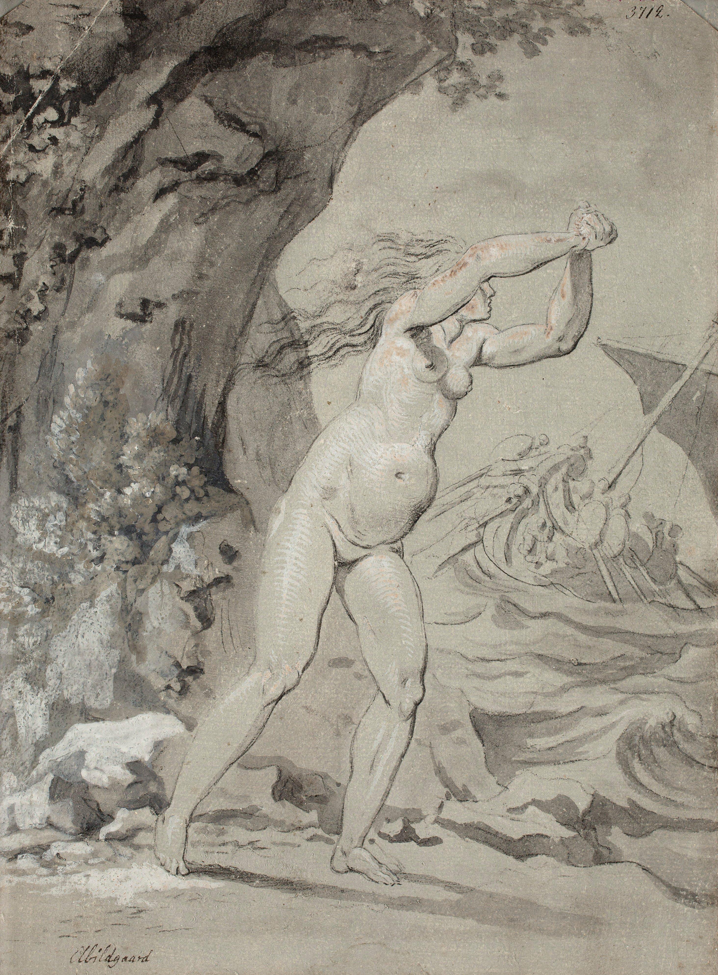 Nicolai Abildgaard - Circe mourning Odysseus departure