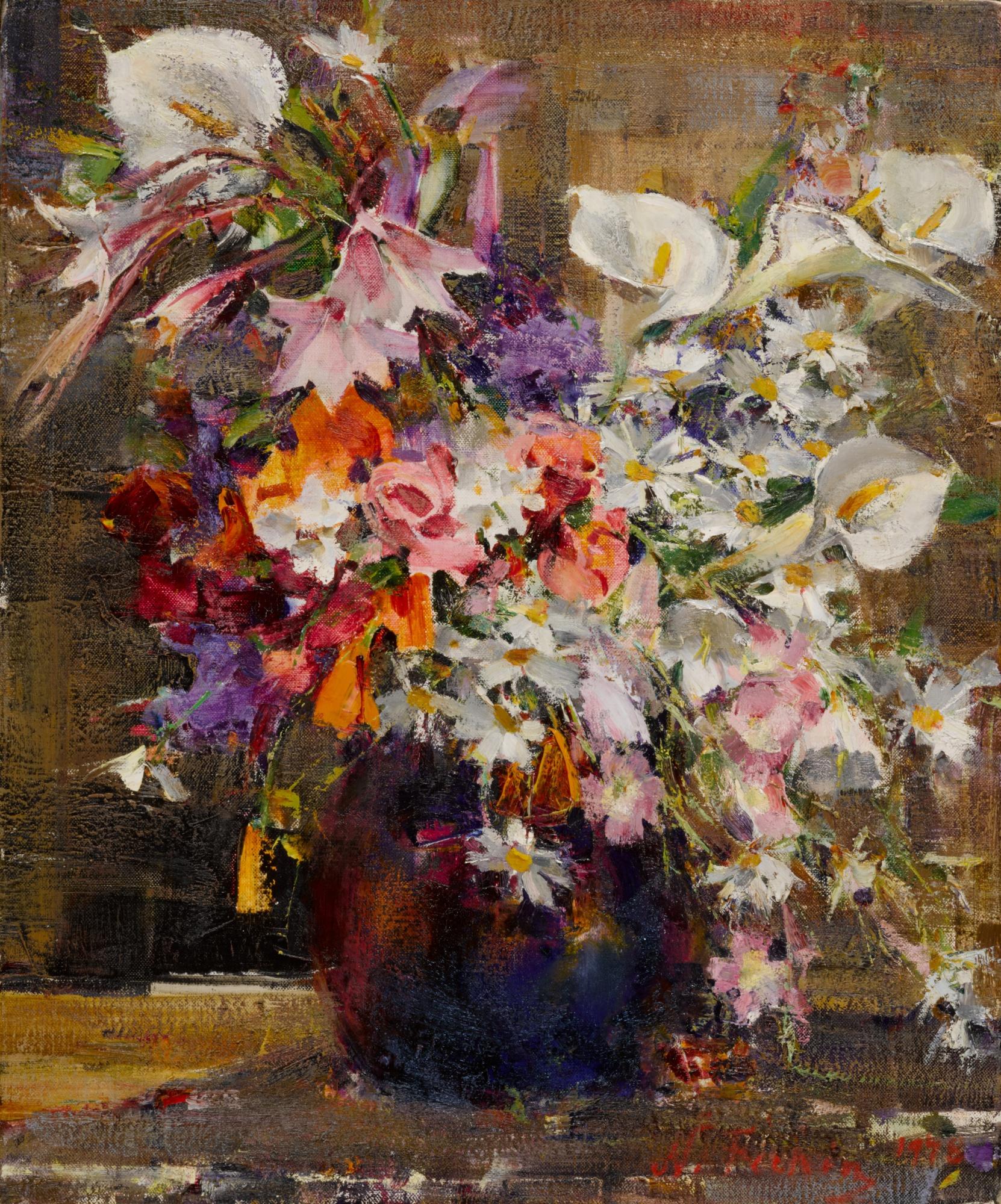 Nicolai Fechin - Floral With Daisies