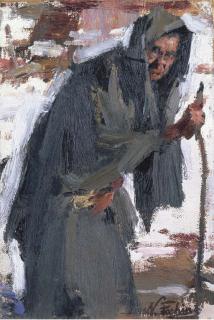 Nicolai Fechin - Old Woman With Walking Stick