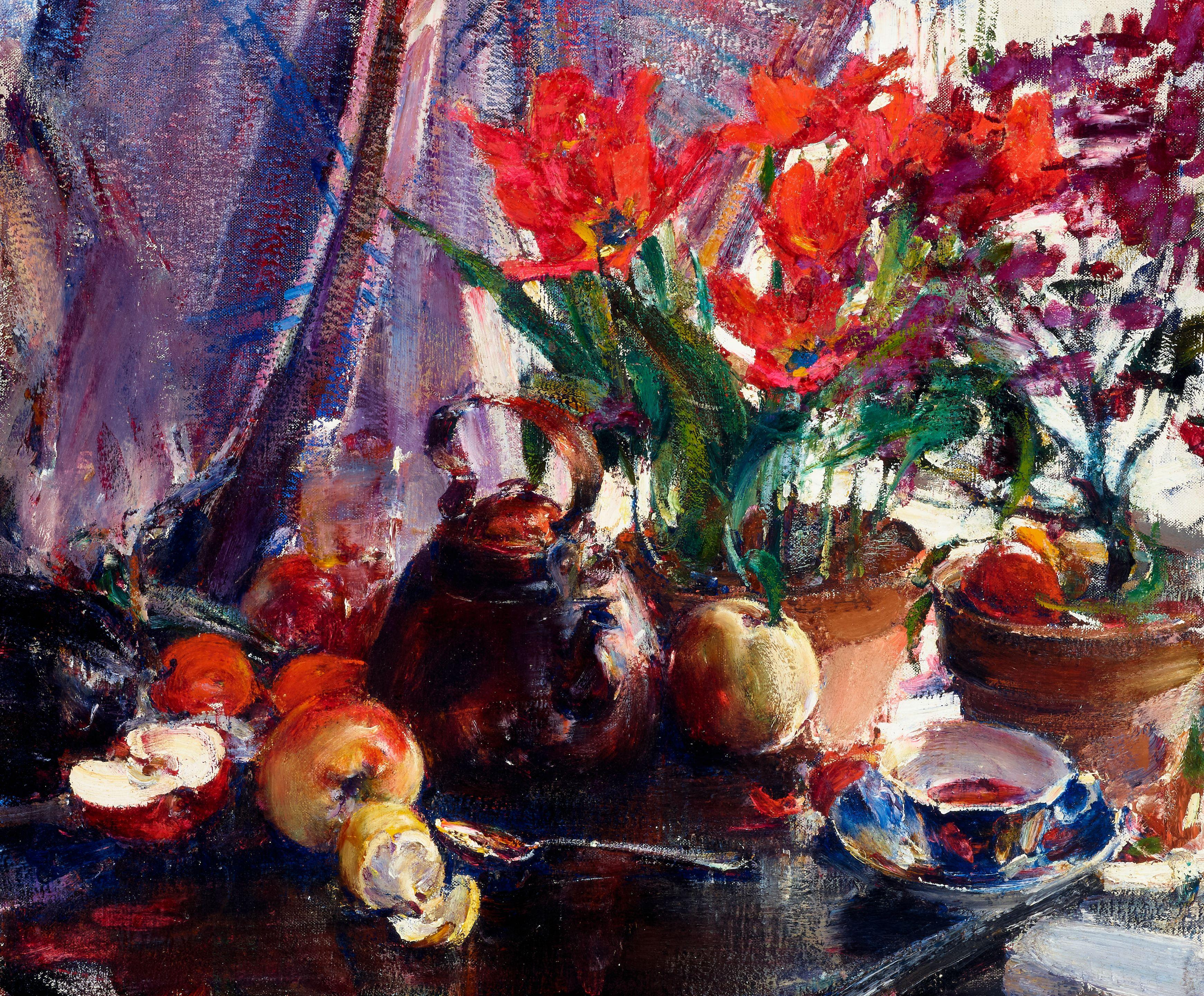 Nicolai Fechin - Still Life Fruit and Flowers 25 x 30 in. framed 30 x 36 in.