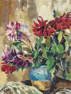 Nicolaï Milliotti - Vase De Fleursnicolaï Milliotti ; Still Life With Flowers ; Signed And Dated \'29 Lower Left ; Oil On Canvas