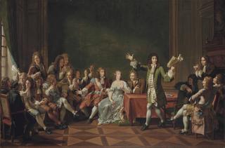 Nicolas-André Monsiau - Molière lisant sa comédie du Tartuffe chez Ninon de Lenclos
