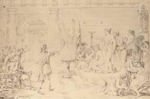 Nicolas-André Monsiau - Zeuxis Choisissant Comme Modèle Les Plus Belles Filles de Crotone