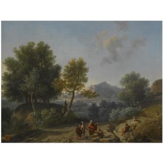 Nicolas-Antoine Taunay - A Landscape With Ruth And Boaz On A Path In The Foreground