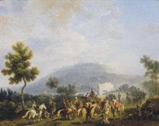 Nicolas-Antoine Taunay - Military troops decamping