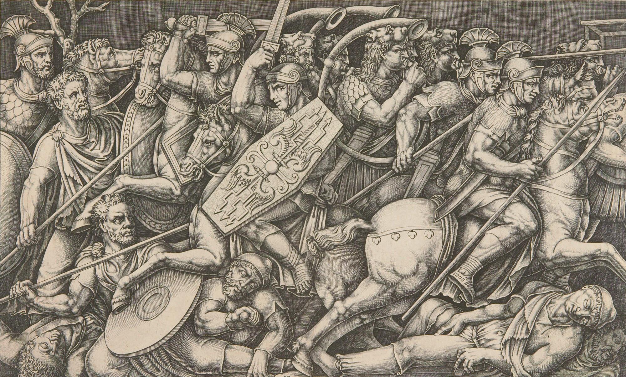 Nicolas Beatrizet - Kampf der Römer gegen die Daker.