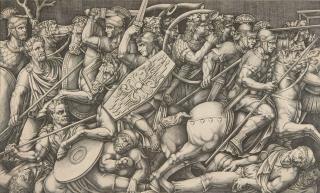 Nicolas Beatrizet - Kampf der Römer gegen die Daker.