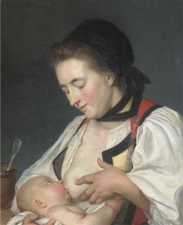 Nicolas Benjamin Delapierre - A Mother Feeding Her Child