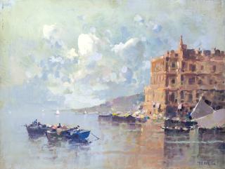 Nicolas De Corsi - Napoli, Posillipo con Palazzo Donn\' Anna