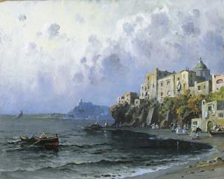Nicolas De Corsi - Veduta costiera a Procida, 1922