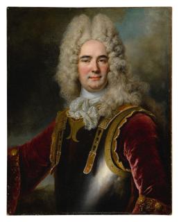 Nicolas De Largillierre - Portrait Of A Gentleman, Said To Be The Chamberlain De Montargu, Half-Length, Wearing A Breastplate Over A Red Velvet Jacket With Gold Embroidered Sleeves