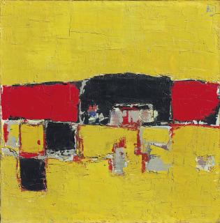 Nicolas De Staël - Paysage (Composition; Composition Rouge et Noir sur Fond Jaune or Paysage Rouge et Noir)
