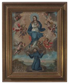 Nicolás Enríquez - Immaculate Conception with Saint Francis and Angels