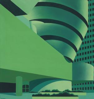 Nicolás García Uriburu - Untitled (Guggenheim Museum from the Green Series)