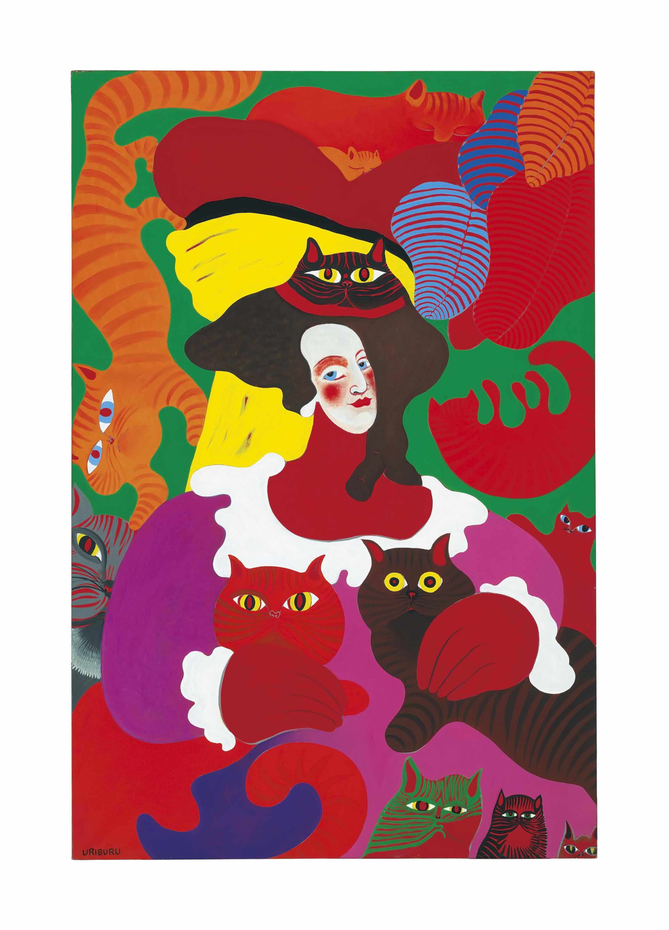 Nicolás García Uriburu - Untitled (Marie Antoinette And Cats)