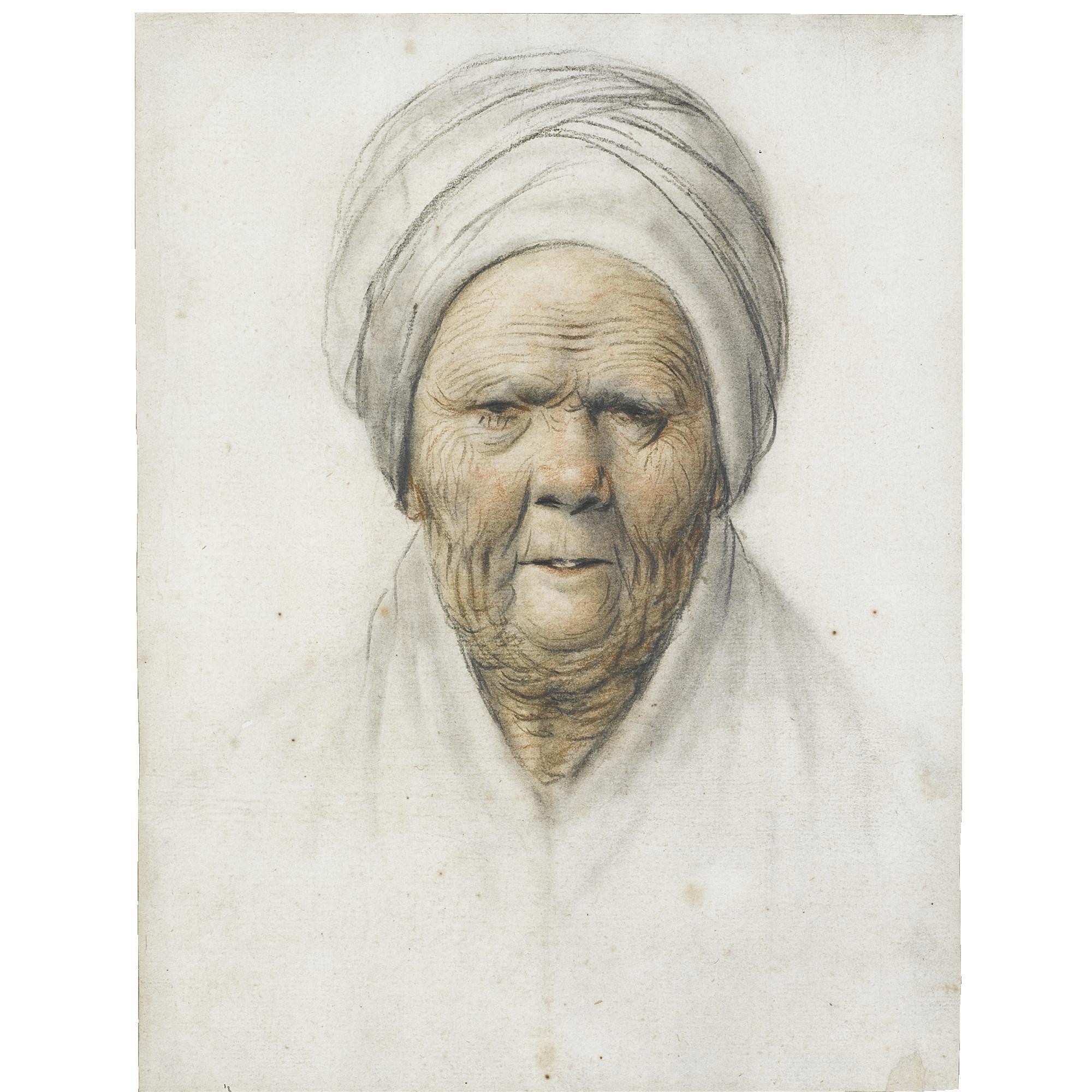 Nicolas Lagneau - Head Of An Old Woman In A Turban