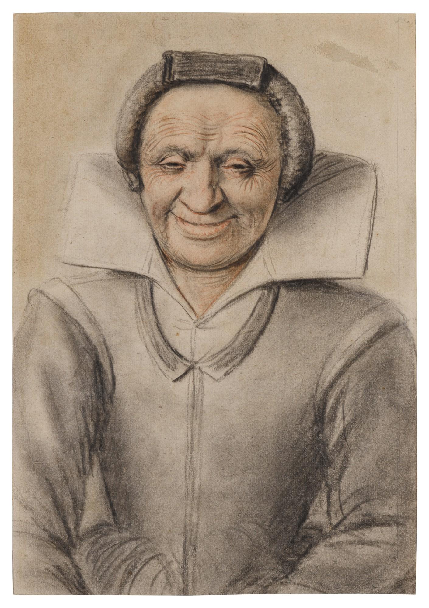 Nicolas Lagneau - Portrait of an old woman smiling
