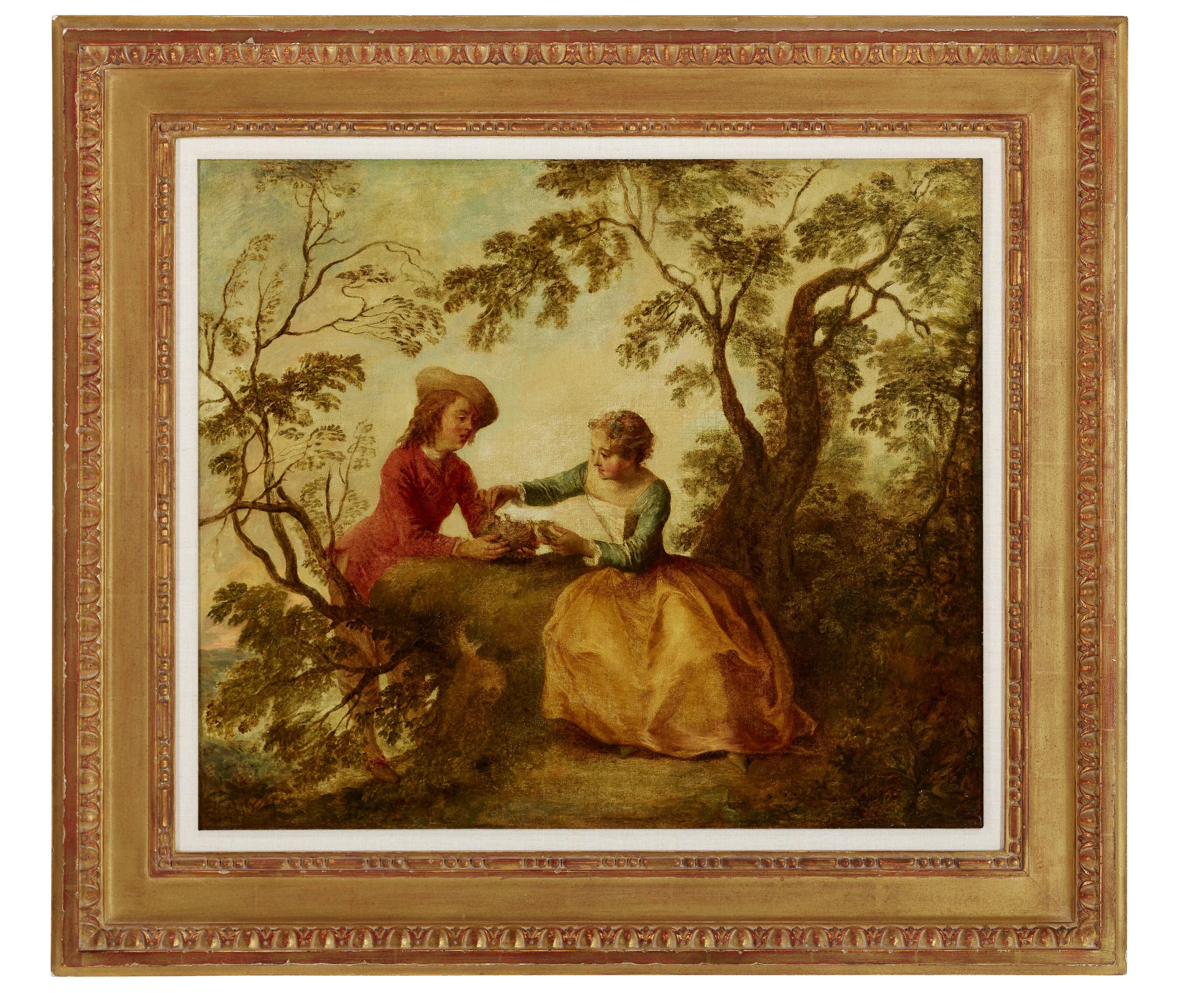 Nicolas Lancret - A Young Couple Courting Over A Bird\'S Nest (\'Le Nid D\'Oiseaux\')