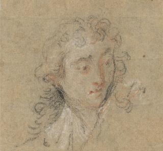 Nicolas Lancret - A Young Man, Bust-Length, Looking To The Right
