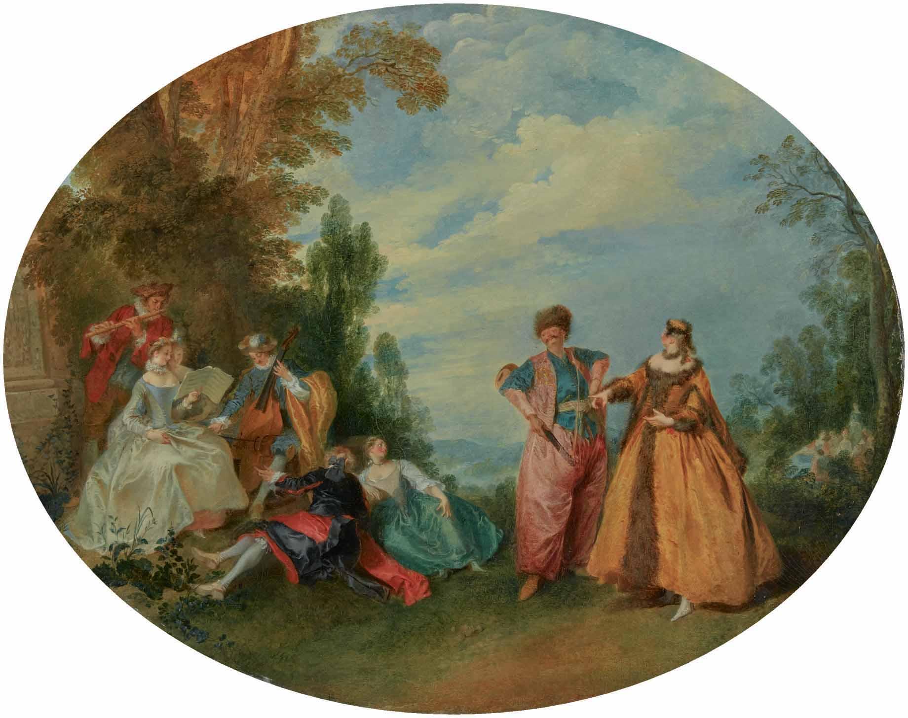 Nicolas Lancret - An Outdoor Concert With The Beautiful Greek And The Amorous Turk