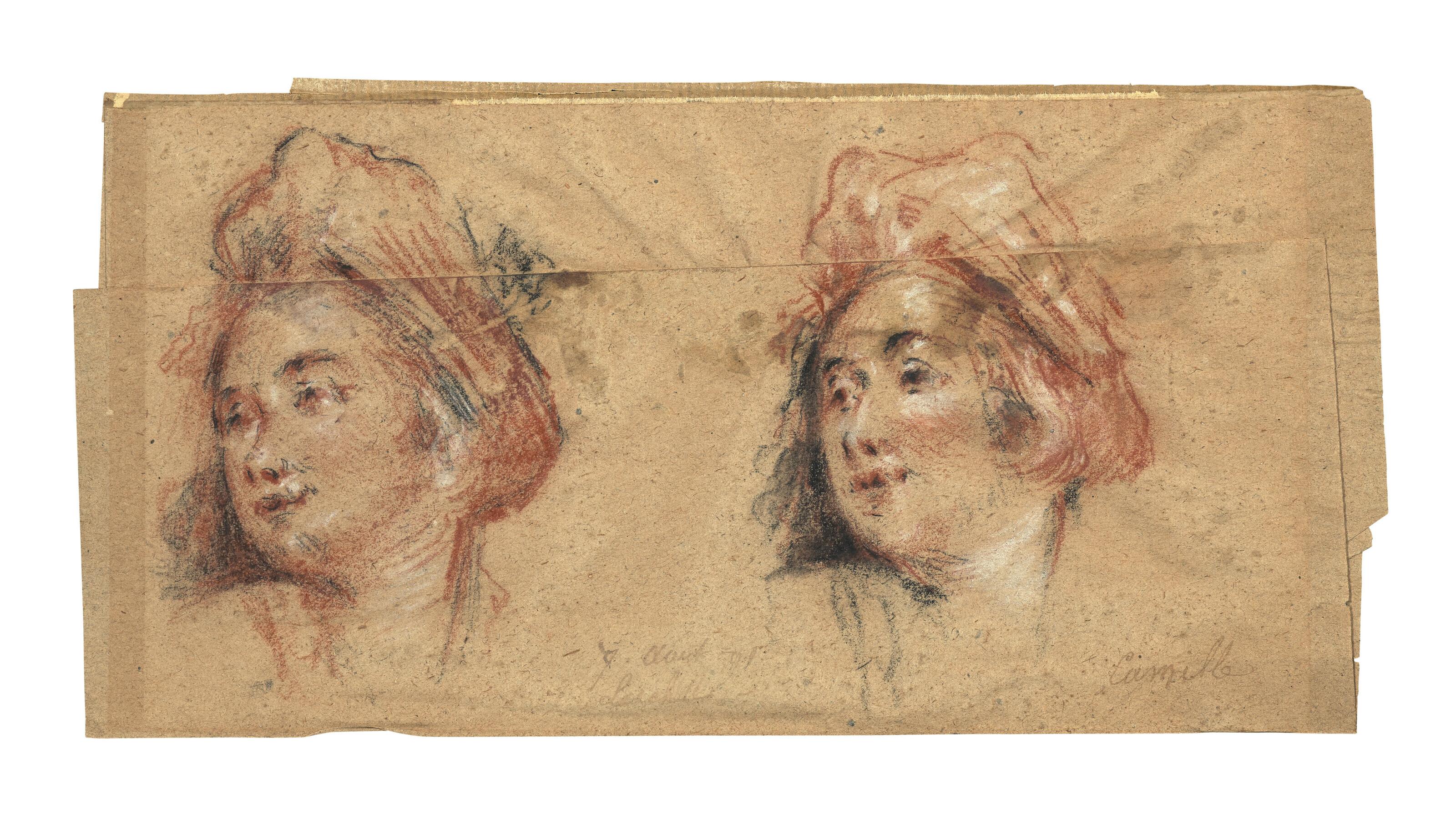 Nicolas Lancret - Êtude De Deux Têtes De Femmes