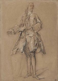 Nicolas Lancret - Homme debout tenant une lettre (l\'acteur Grandval)