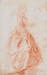 Nicolas Lancret - Jeune femme vue de profil vers la droite, une étude de visage