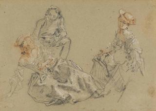 Nicolas Lancret - Two elegant couples in conversation