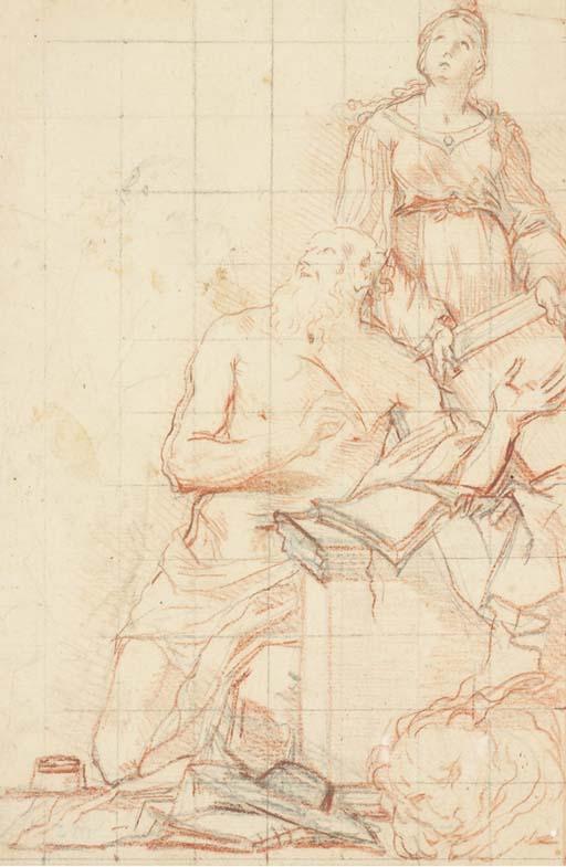 Nicolas Mignard - Saint Jérôme Agenouillé Près D\'Une Sainte