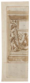 Nicolas Poussin - A Fragment Of An Antique Altar: A Sphinx By A Garland, And An Eagle To The Right