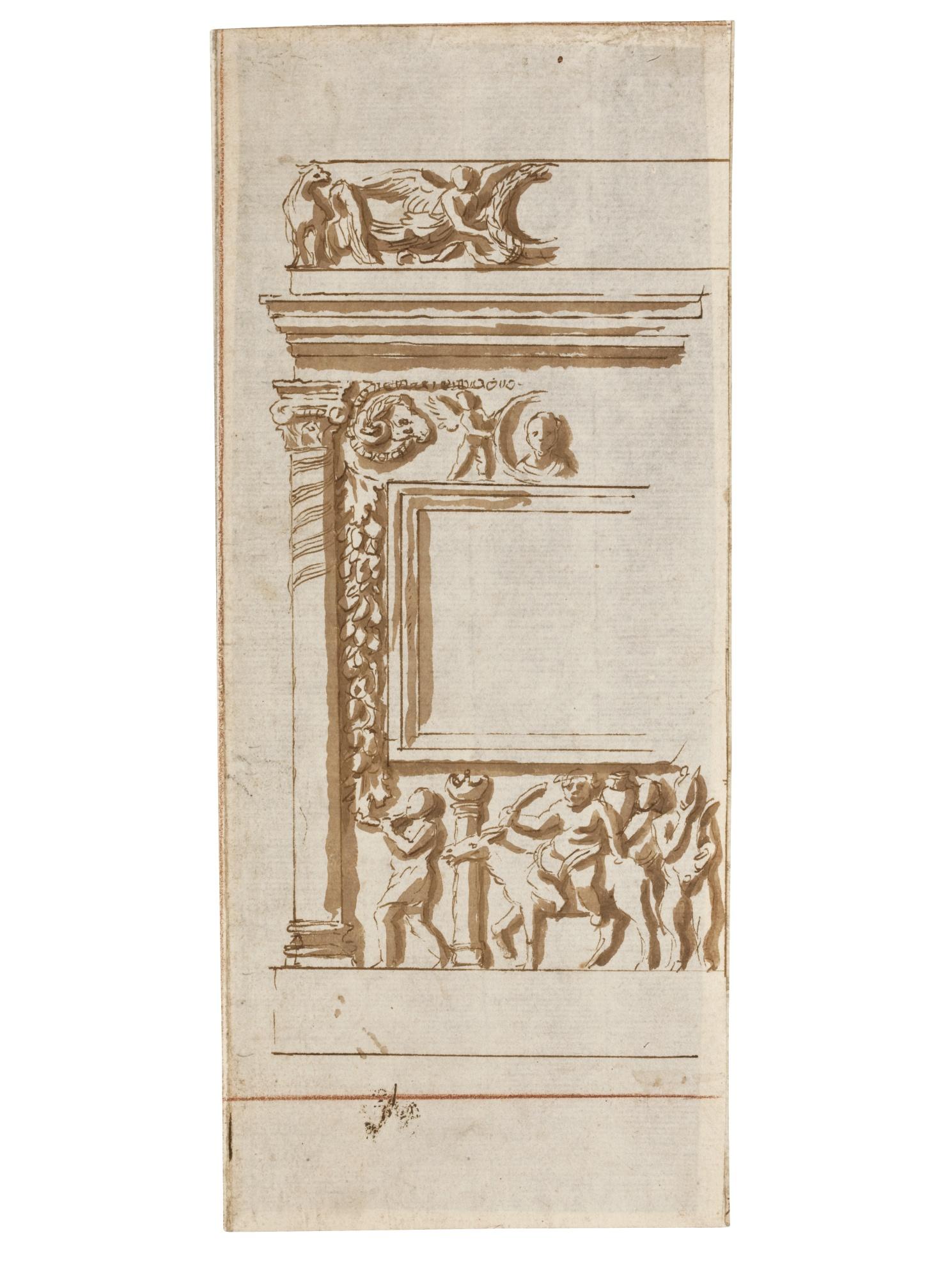 Nicolas Poussin - An Antique Altar With The Triumph Of Silenus At The Base