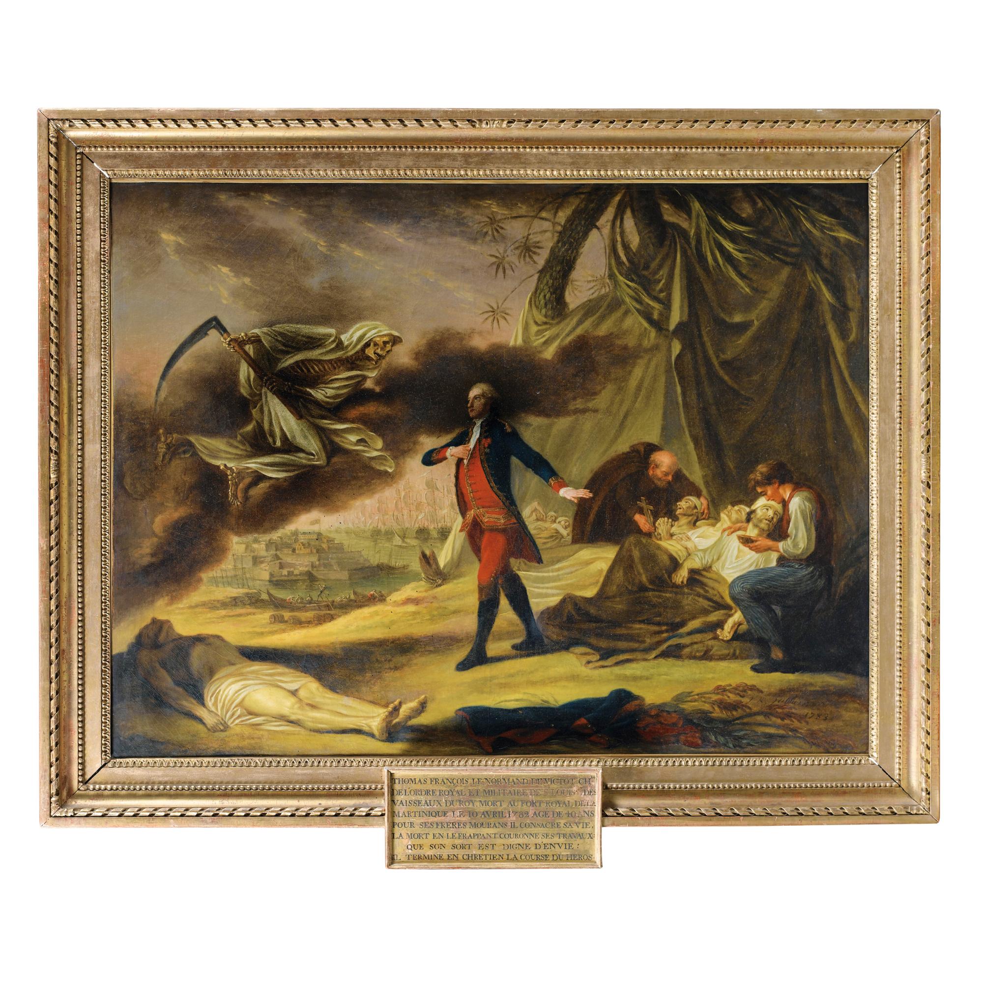Nicolas-René Jollain - Portrait Allégorique De Thomas François Le Normand De Victot (1742-1782), Chevalier De L\'Ordre Royal Et Militaire De Saint Louis, Rencontrant La Mort