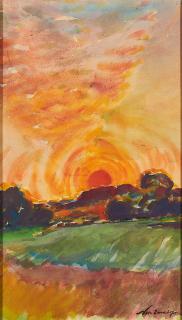 Nicolas Tarkhoff - Soleil levant embrasant le ciel.