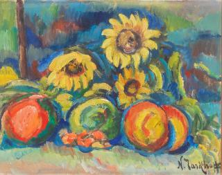 Nicolas Tarkhoff - Still-life with fruit and sunflowers