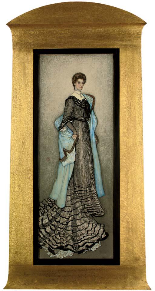 Nicolaus Wilhelm Jungmann - Portrait of an elegant lady, full-length