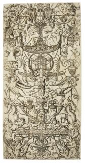 Nicoletto Da Modena - Ornament Panel With Bound Slaves And A Birdcage (B. Vol. Xxv 56; B. Vol. Xxv Commentary 92; H. Vol. V. 105)