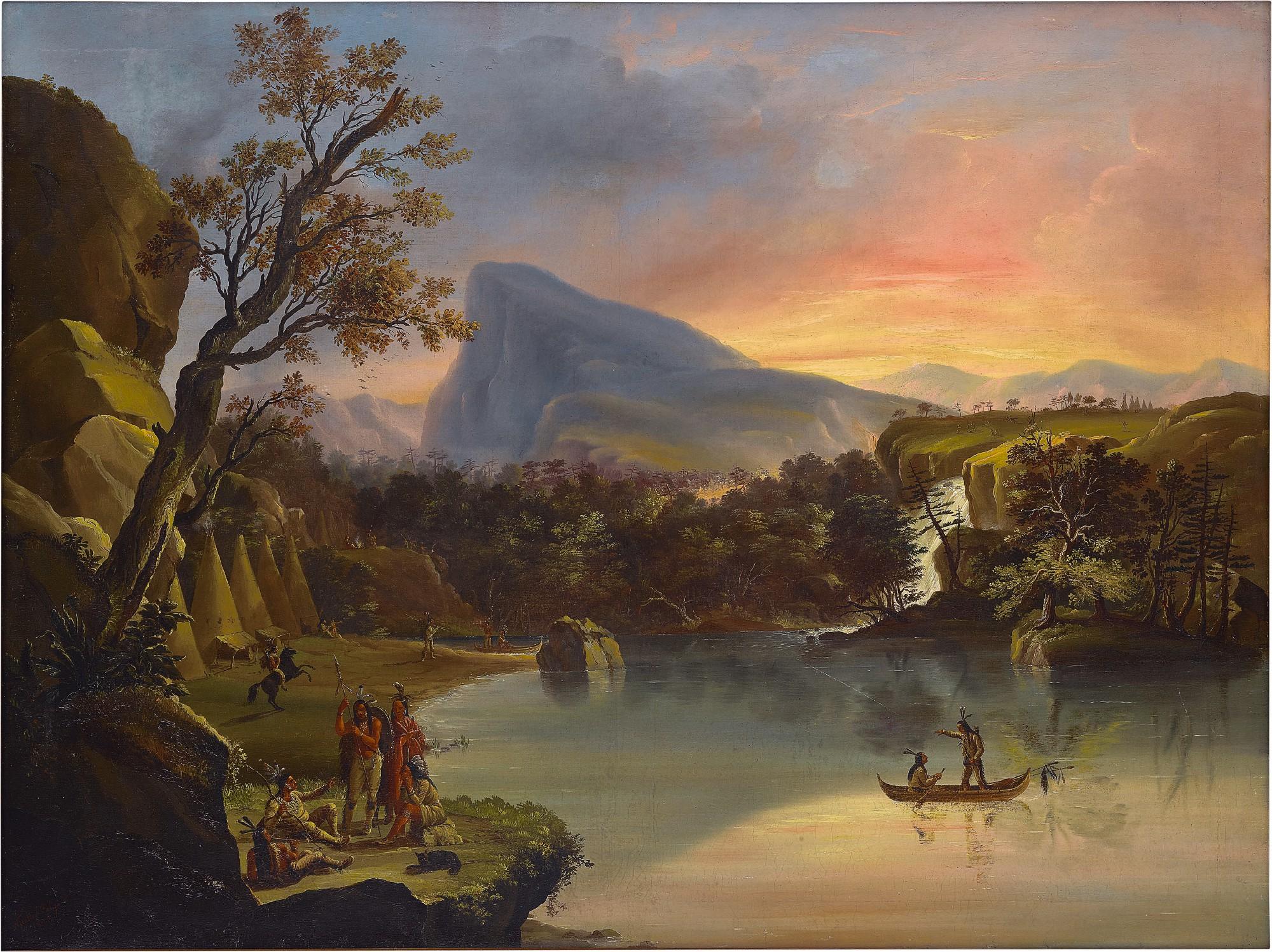 Nicolino Calyo - American Landscape with Indians