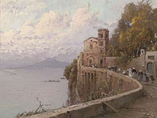 Nicolo de Corsi - A coastal road, Sorrento