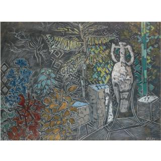 Nicos Hadjikiriakos-Ghika - Greek Garden With Ancient Amphora