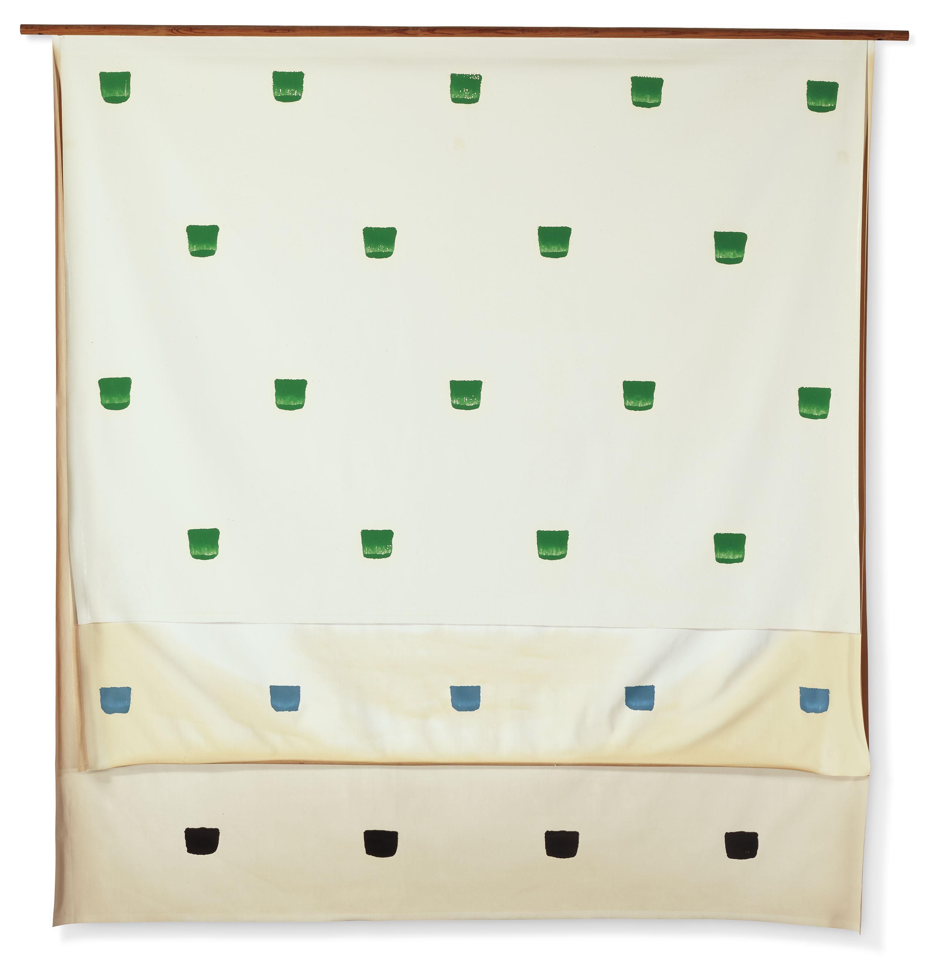 Niele Toroni - Empreintes d\'un pinceau no. 50 répétées à intervalles réguliers de 30 cm.